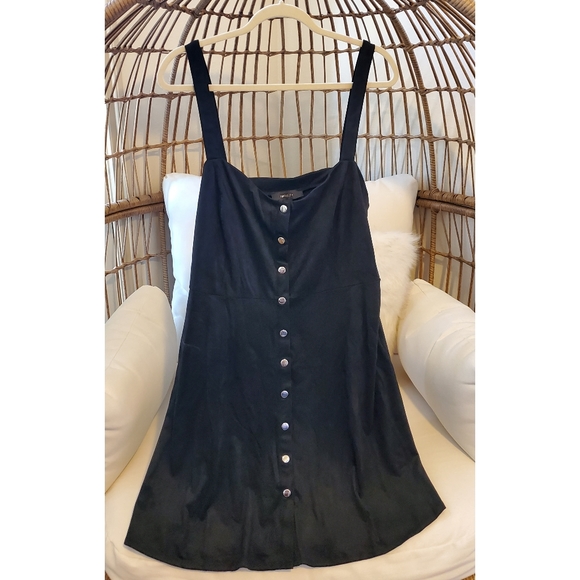 (SOLD) PLUS SIZE 3x Black Pinafore Mini Dress - Picture 2 of 6